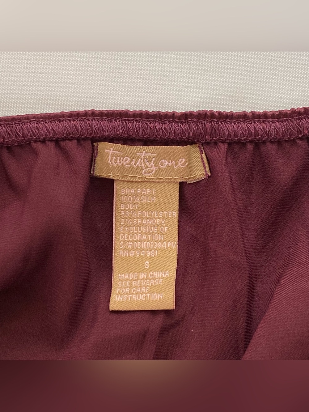 Vintage Y2K Twenty One Plum Silk/ Satin Sequined Fairycore Halter Top Small - Picture 11 of 13